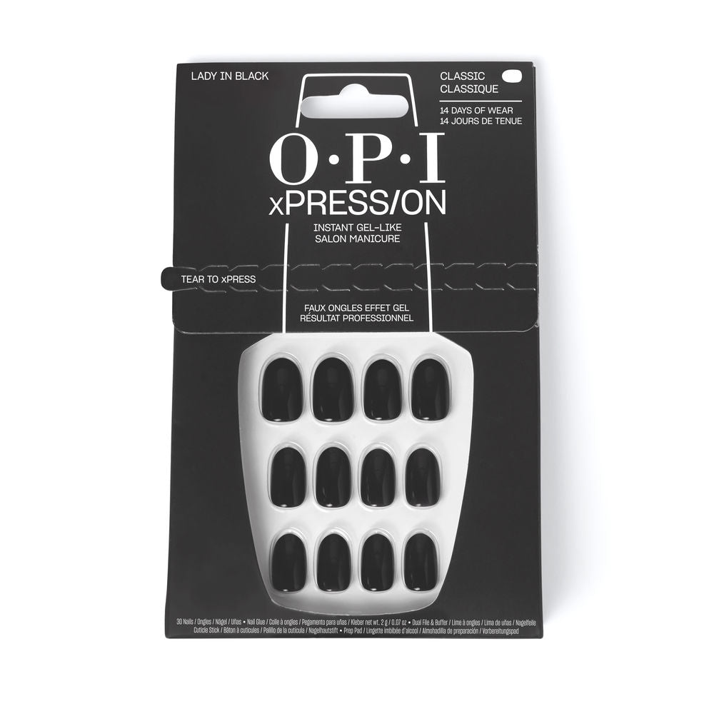 OPI xPRESS/ON Artificial Nails Iconic Shades #Lady in Black 30 u