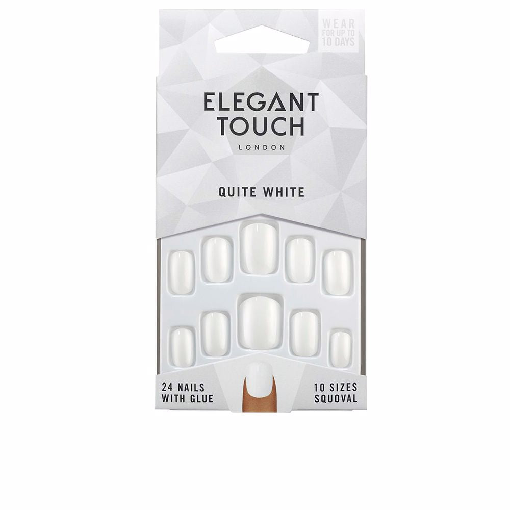 POLISHED COLOUR nails with glue squoval #quite white