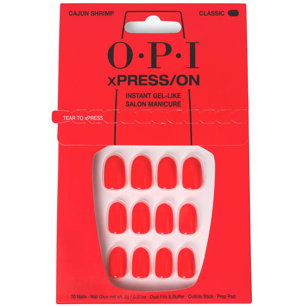 OPI xPRESS/ON Artificial Nails Iconic Shades #Cajun Shrimp 30 u