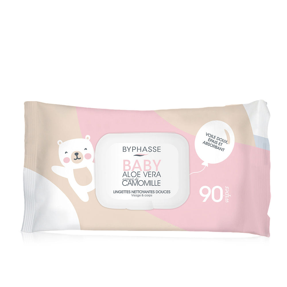 TOALLITAS LIMPIADORAS BEBÉ aloe vera y extracto de camomila 90 u